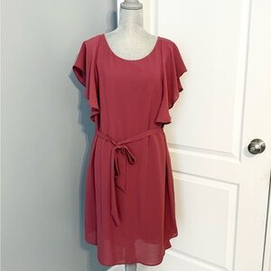 White House Black Market Dusty Rose Hi-Low Shift Dress, sz 16